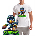 Seahawk Football Mascot Short Sleeve T-Shirt