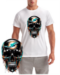 Dolphins Football Skull Miami Short Sleeve T-Shirt