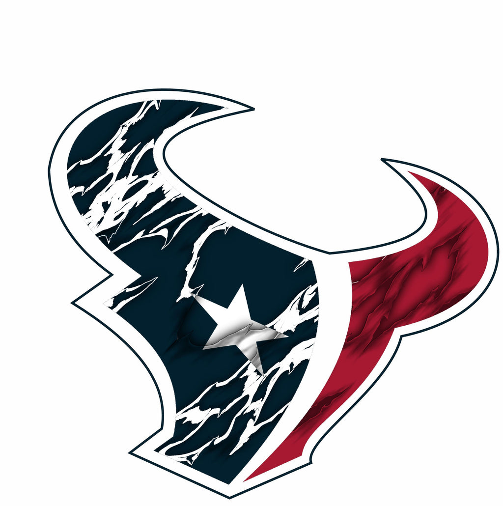 Texas Texans Football Crack Print Short Sleeve T-Shirt