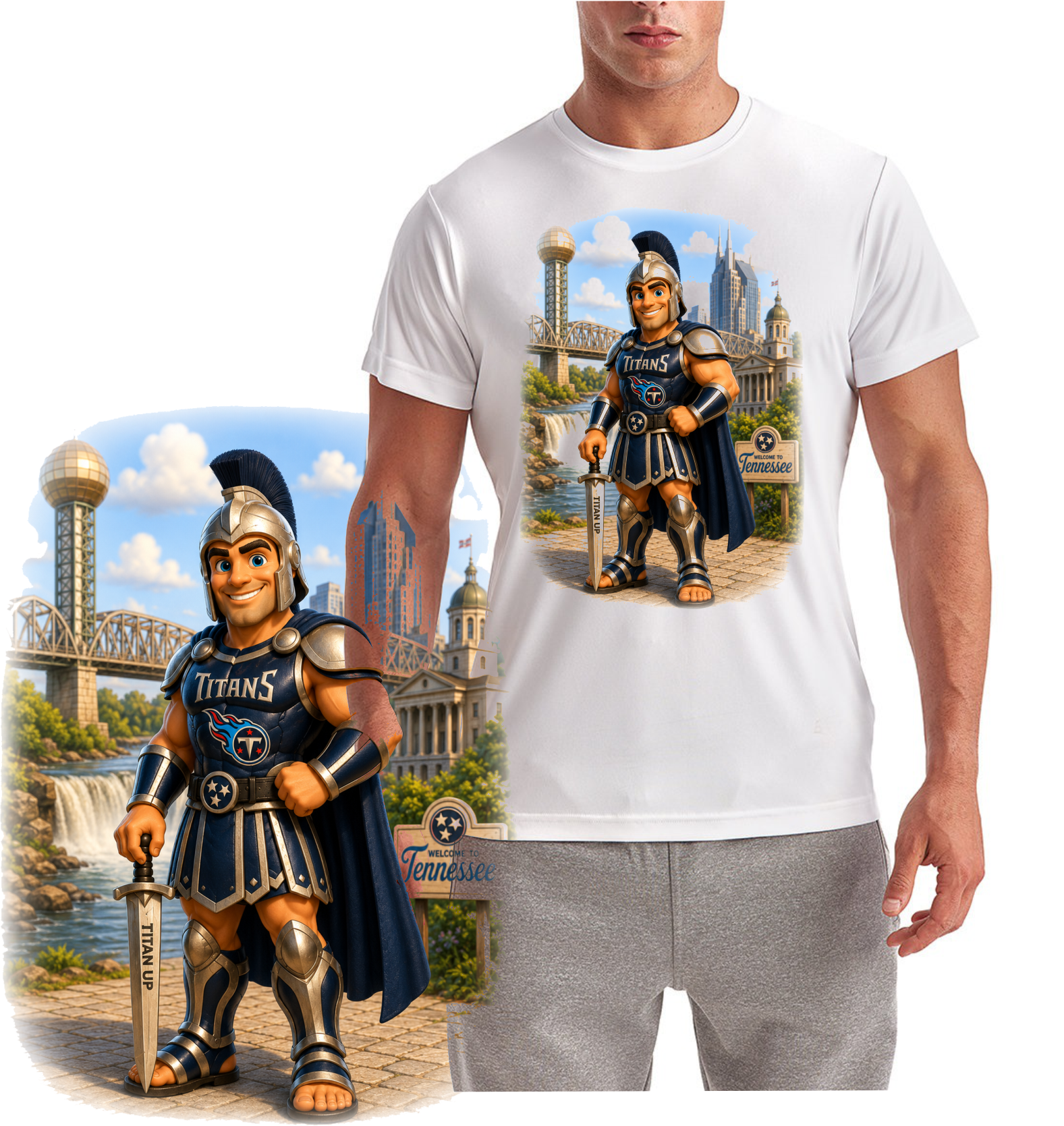 Full Color Tennessee Titans Short Sleeve T-Shirt