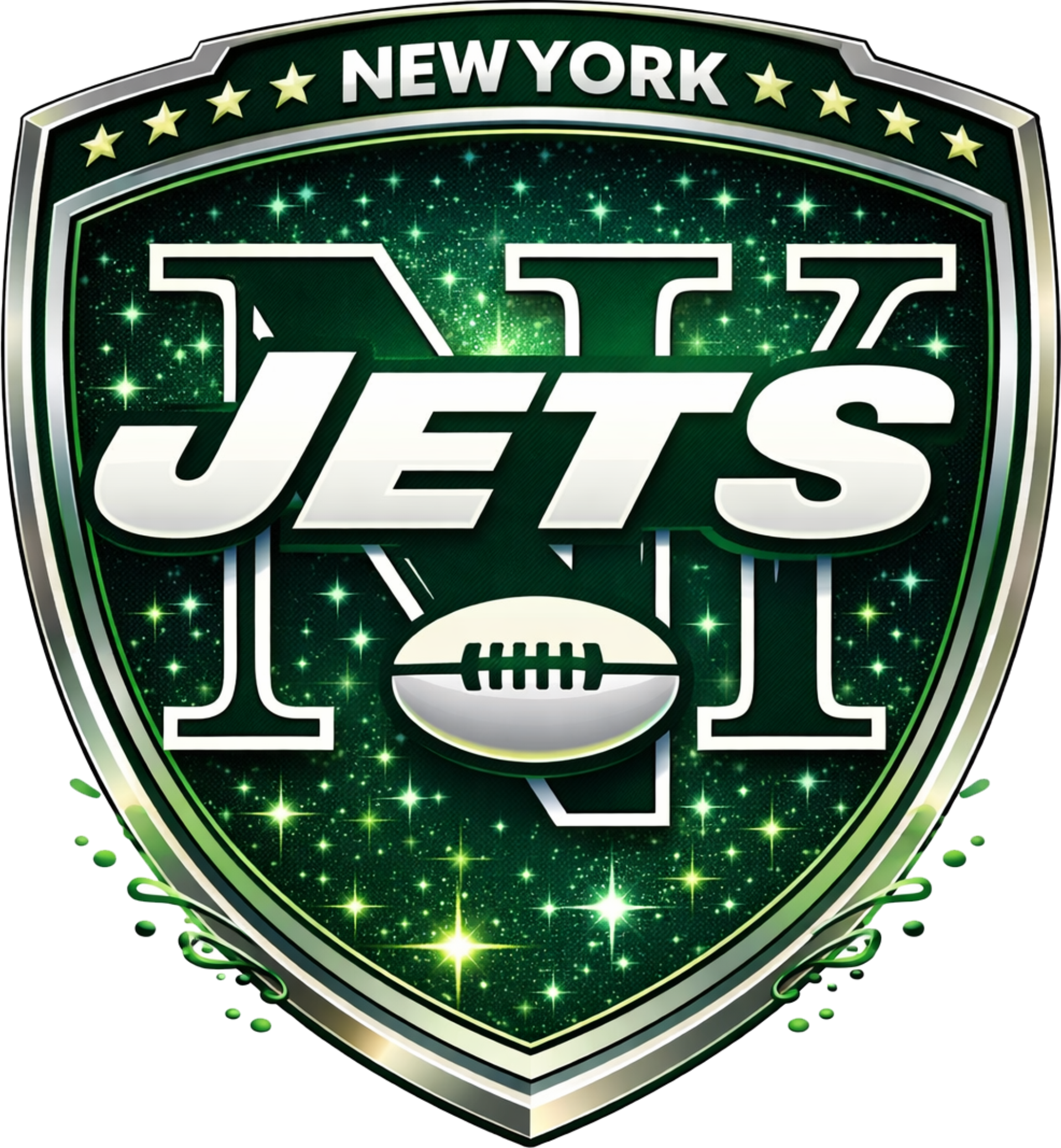 NY Jets Shield Football Logo Short Sleeve T-Shirt