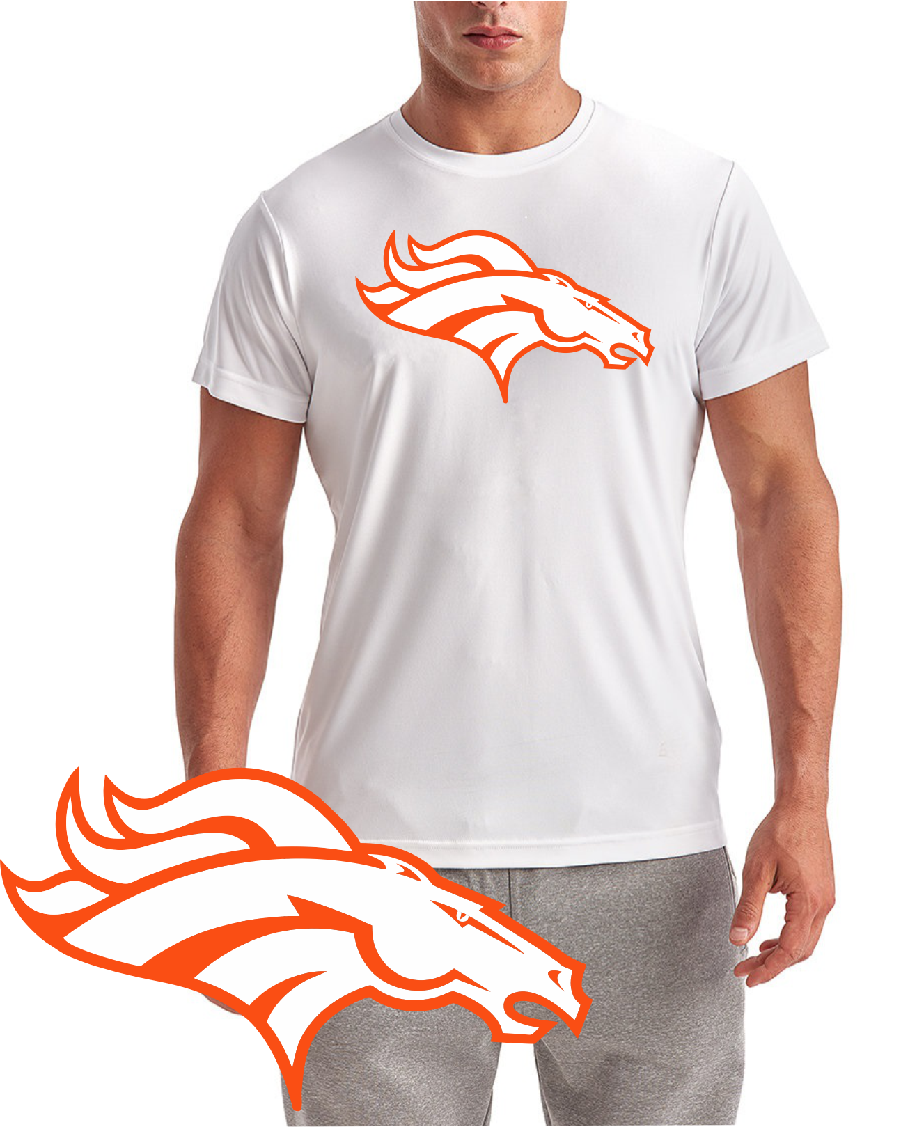 Denver Football White Out Bronco Short Sleeve T-Shirt