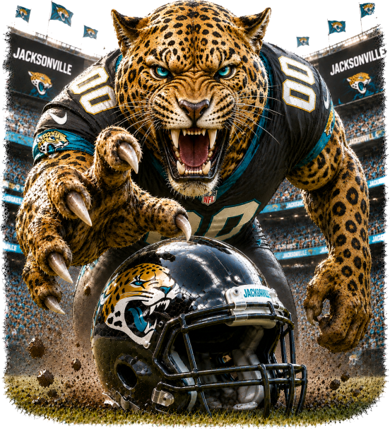 Jaguar In The Stadium Jacksonville Short Sleeve T-Shirt