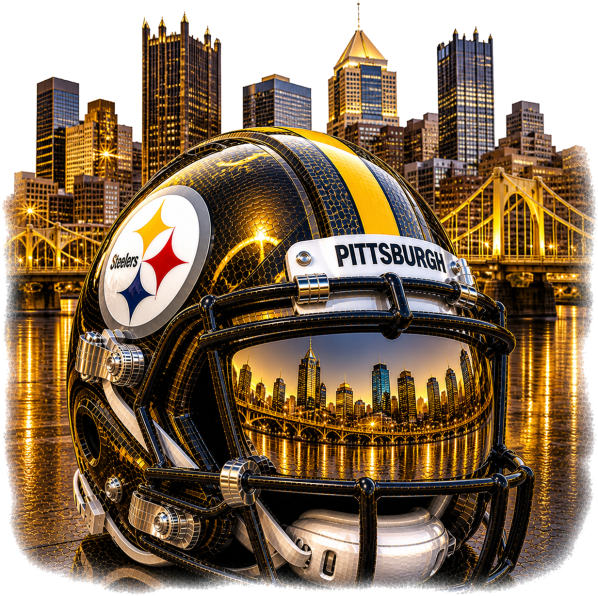 Golden City Pittsburgh Steelers Helmet Short Sleeve T-Shirt