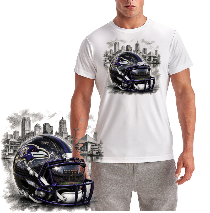 Baltimore Downtown Raven Football Short Sleeve T-Shirt