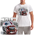 New England Downtown Patriot Football Helmet Short Sleeve T-Shirt