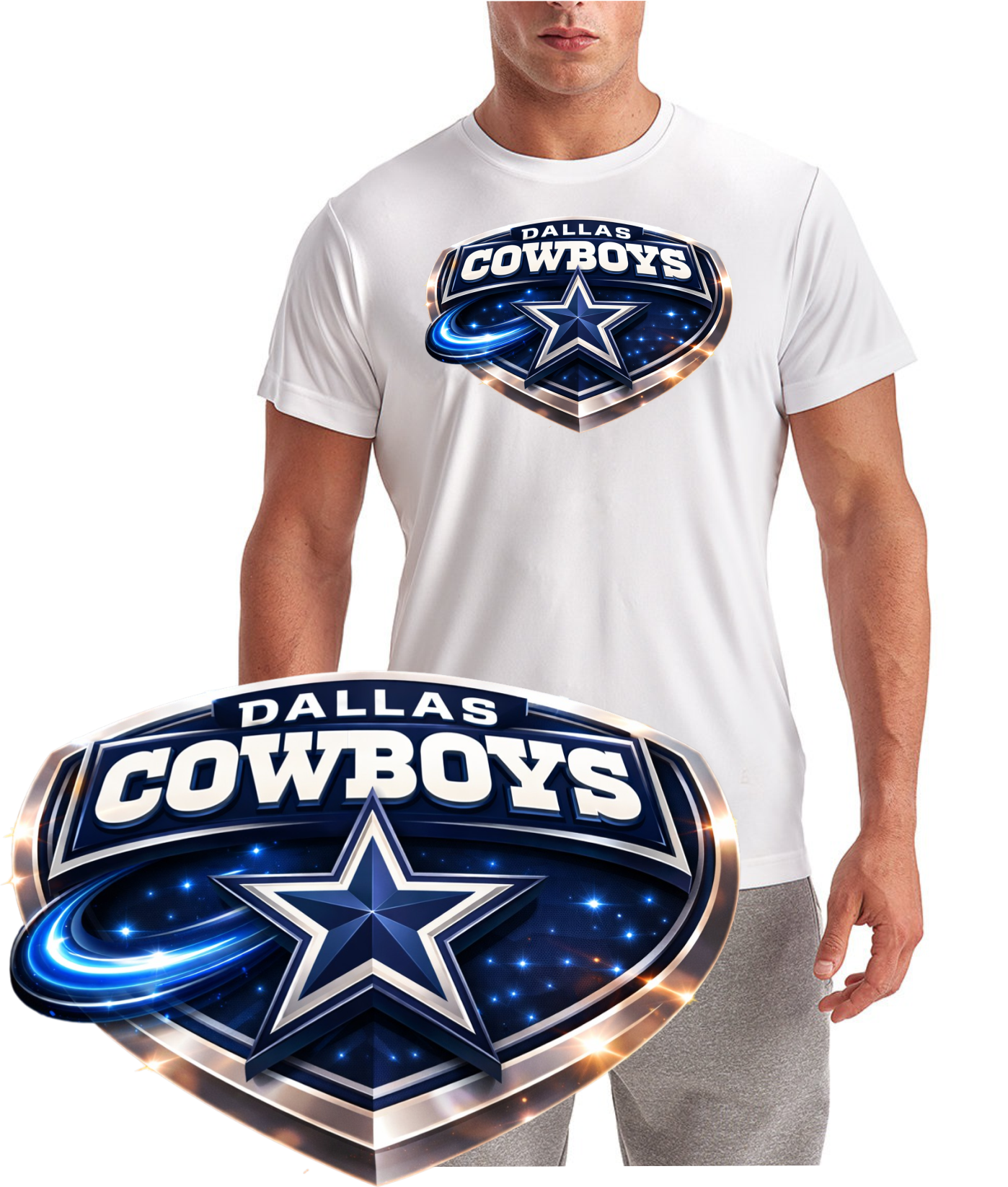 Dallas Shield Swoosh Cowboy Short Sleeve T-Shirt