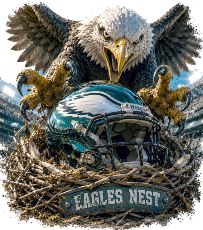 Philadelphia Eagles Nest Football Helmet Short Sleeve T-Shirt
