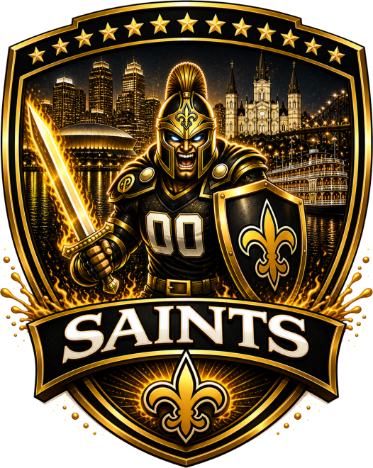 Saints Football Shield New Orlean Short Sleeve T-Shirt
