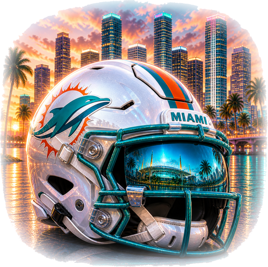 Miami Helmet Dolphins Downtown Short Sleeve T-Shirt