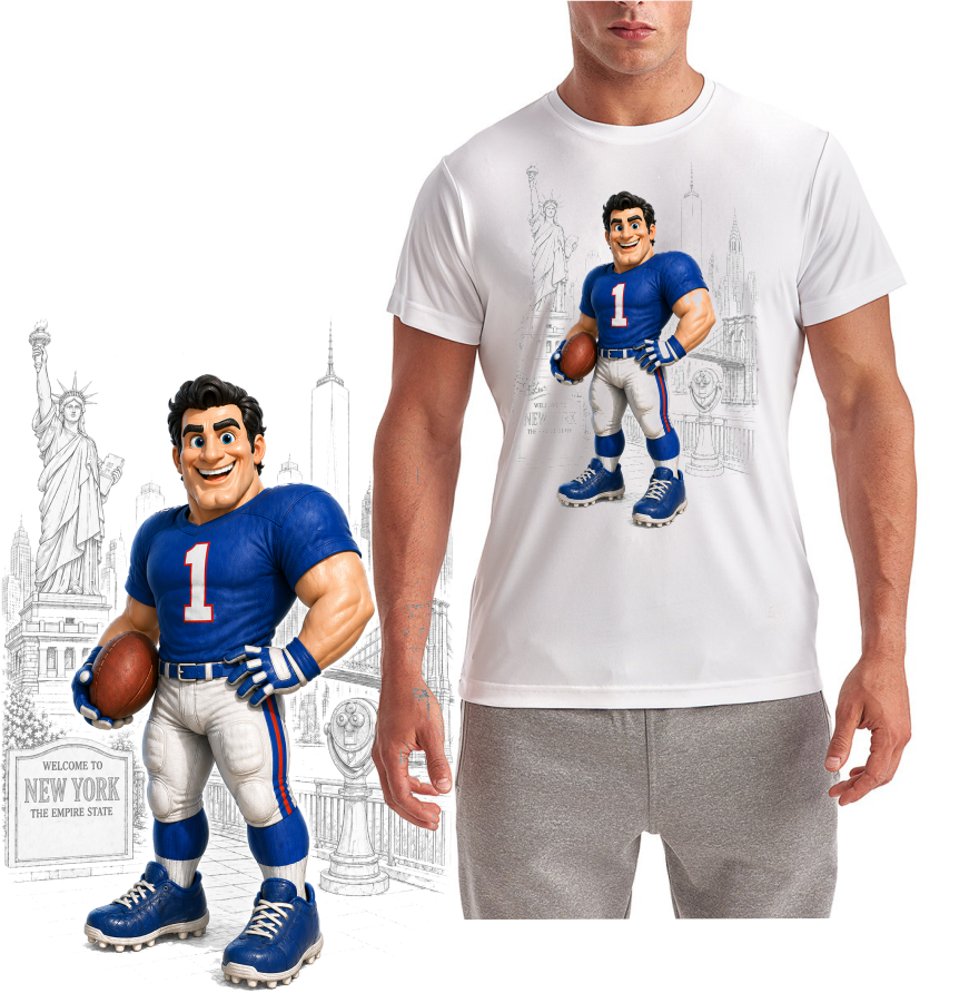 Number One New York Giant Football Short Sleeve T-Shirt