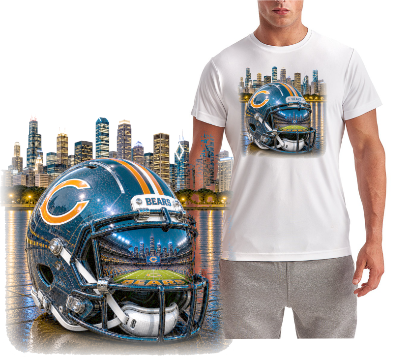 City of Chicago Helmet Short Sleeve T-Shirt