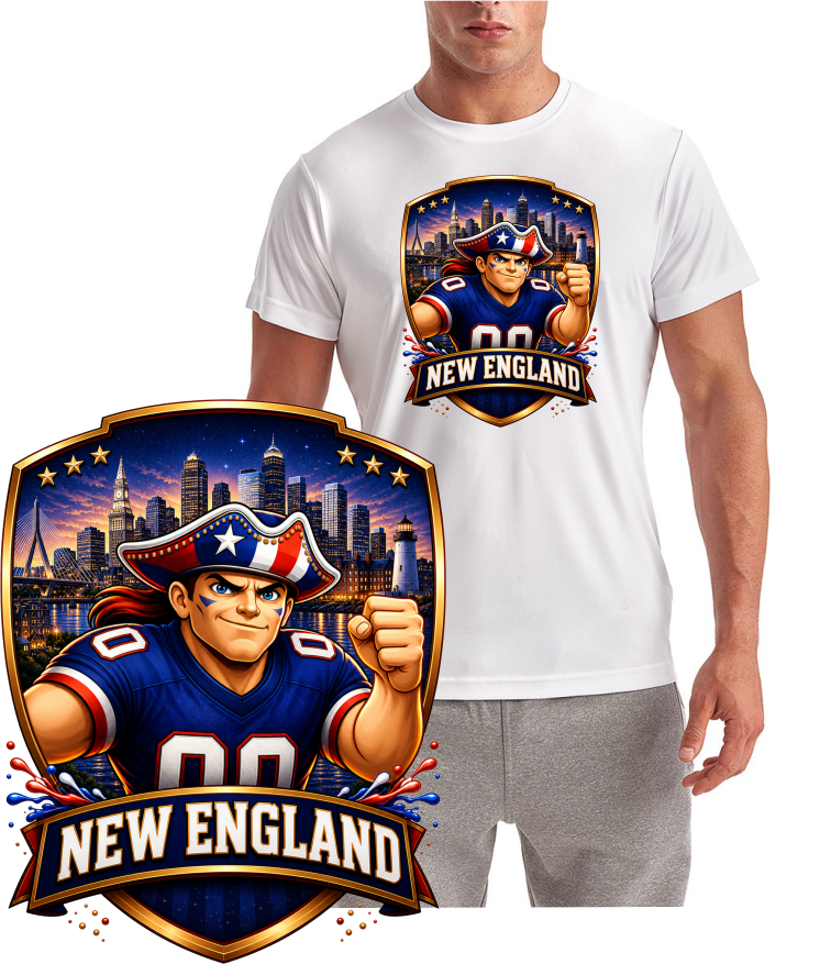 Patriot Shield Downtown New England Football Short Sleeve T-Shirt