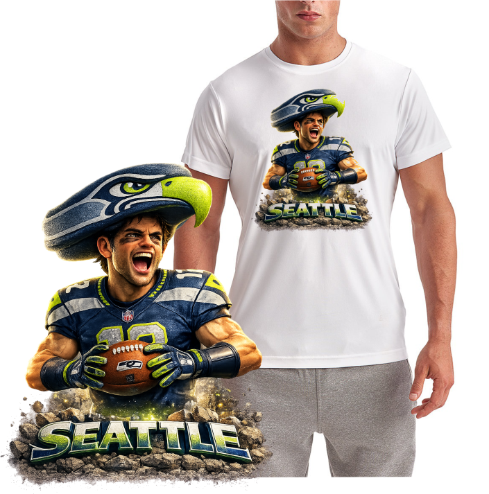 Seattle Seahawks Football Big Fan Short Sleeve T-Shirt