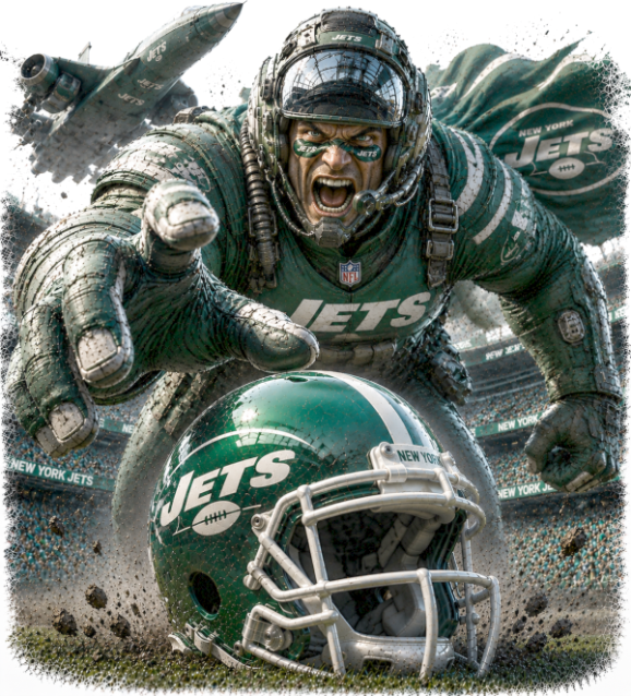 Jets Football Fighter in the Stadium Short Sleeve T-Shirt