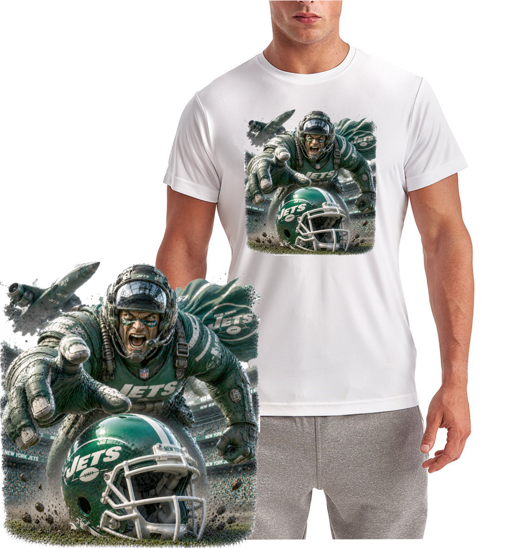 Jets Football Fighter in the Stadium Short Sleeve T-Shirt
