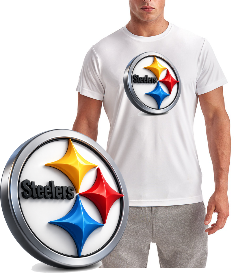 Steelers 3D Effect Pittsburgh Football Short Sleeve T-Shirt