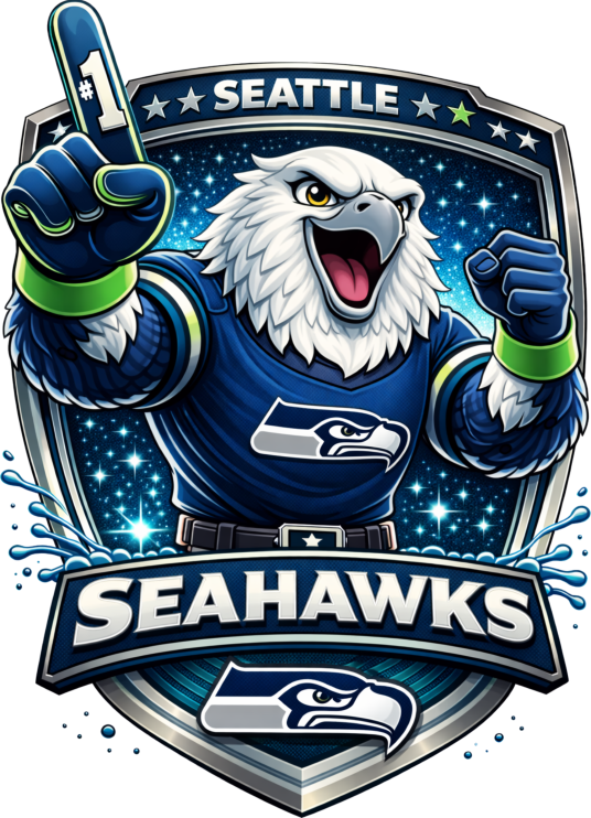 Seattle Seahawk Shield Football Short Sleeve T-Shirt