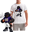 Raven Mascot In Baltimore Football Short Sleeve T-Shirt