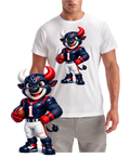 Houston Texans Cartoon Style Football Mascot Short Sleeve T-Shirt