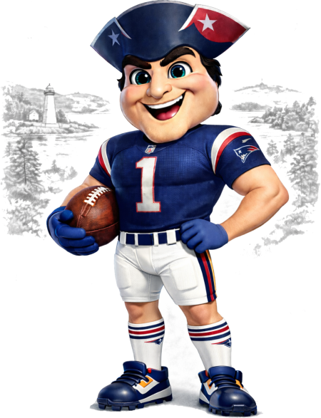 Cartoon Patriot Football New England Short Sleeve T-Shirt