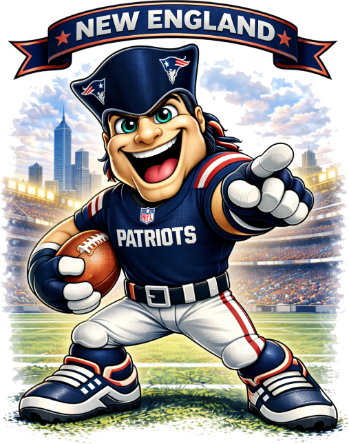Patriot In The House New England Football Cartoon Short Sleeve T-Shirt