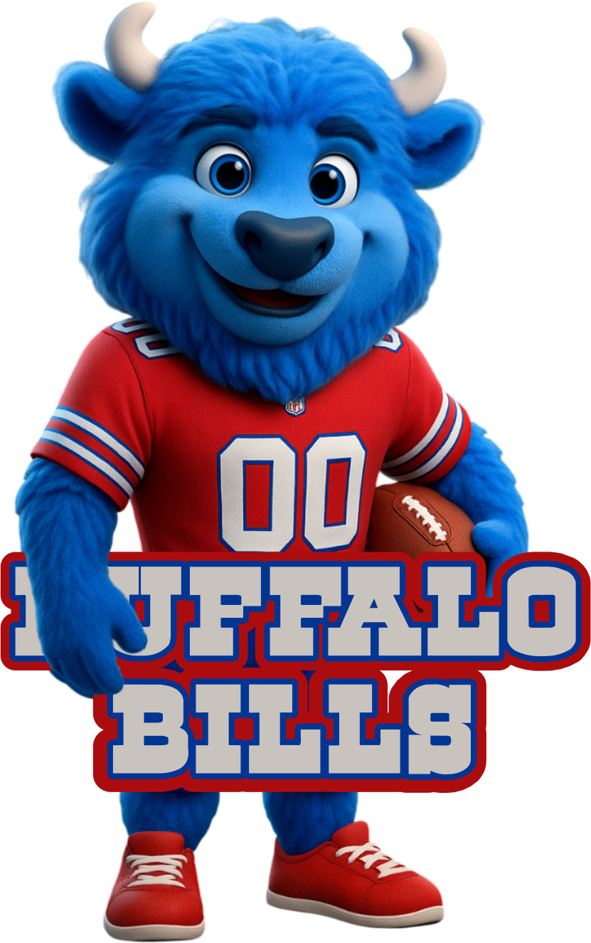 Buffalo Mascot Blue Short Sleeve T-Shirt