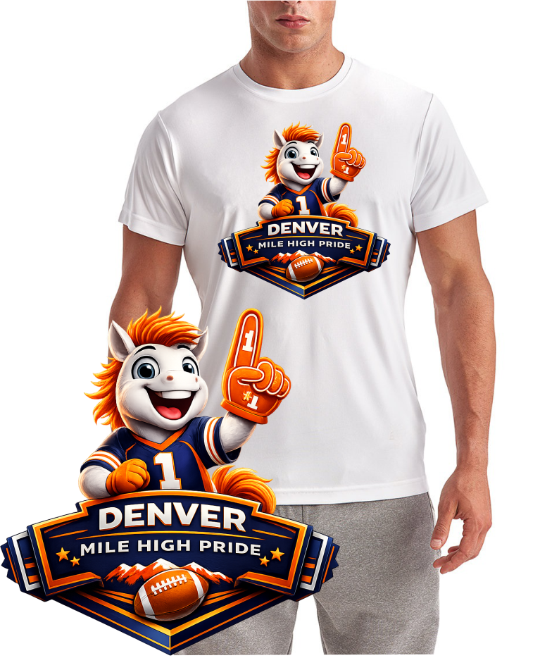 Baby Bronco Number One Shield Denver Short Sleeve T-Shirt