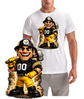 Pittsburgh Steeler Cartoon Style Football Short Sleeve T-Shirt