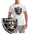 Raiders Shield 3D Look Las Vegas Football Short Sleeve T-Shirt