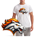 Bronco Head 3D Look Denver Short Sleeve T-Shirt
