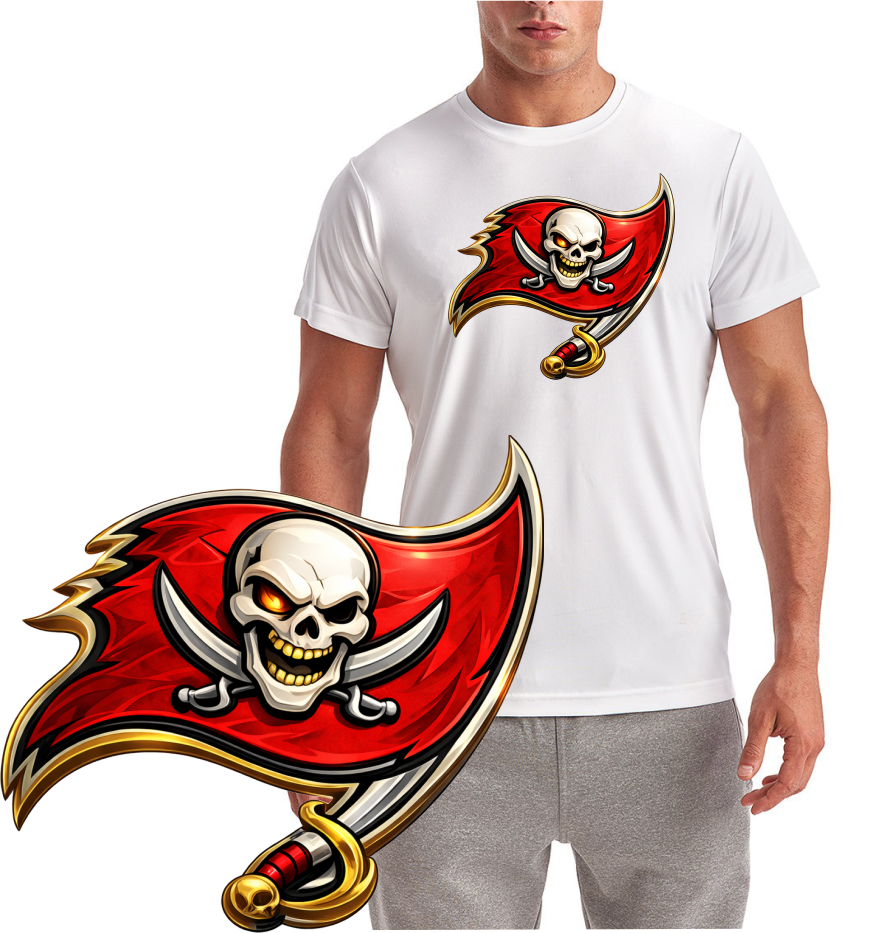 Buccaneer Football Flag Short Sleeve T-Shirt