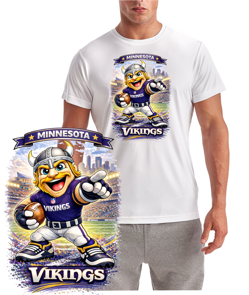Minnesota Viking Football Cartoon Short Sleeve T-Shirt