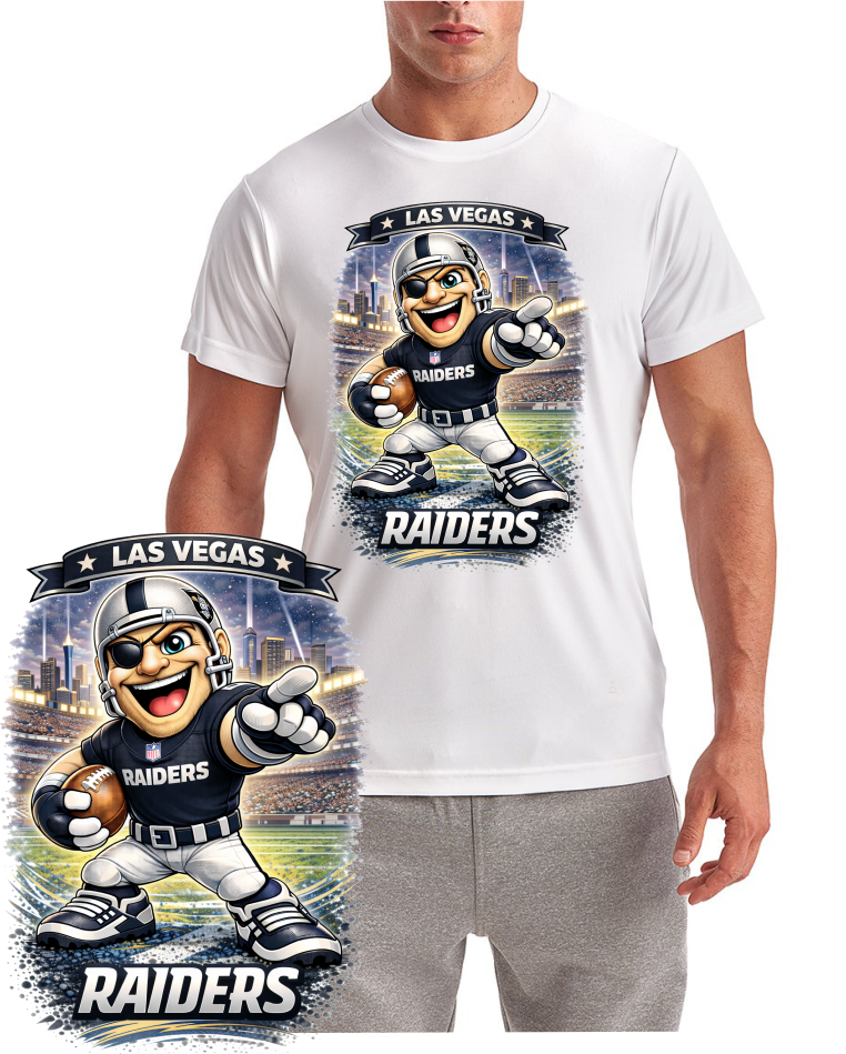 Las Vegas Raiders Cartoon Football Short Sleeve T-Shirt