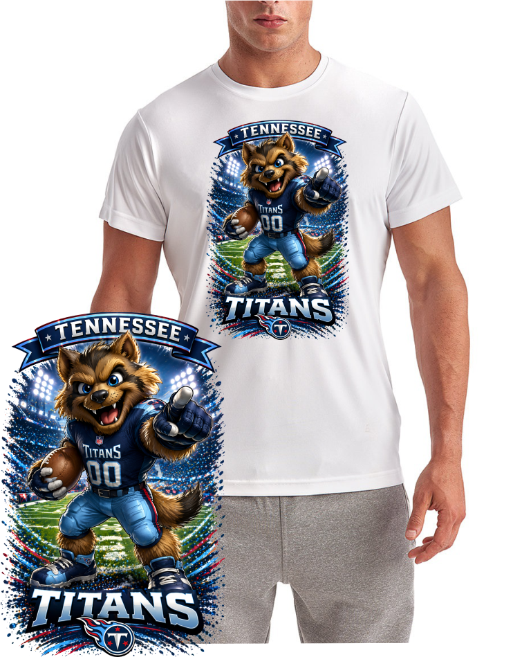 Titans Football Mascot Stadium Short Sleeve T-Shirt