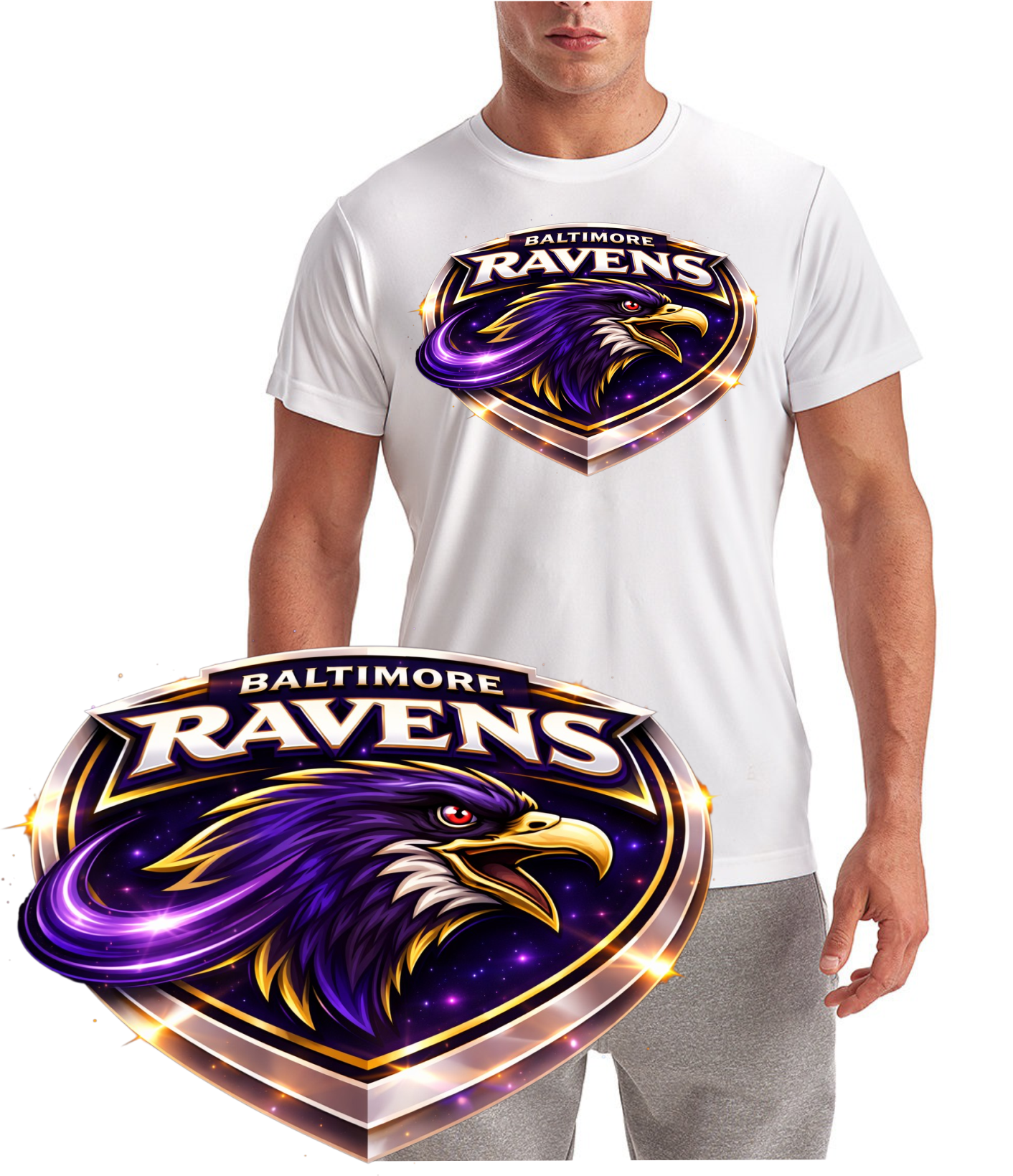 Baltimore Raven Football Shield Short Sleeve T-Shirt