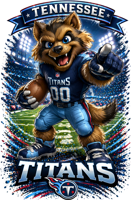 Titans Football Mascot Stadium Short Sleeve T-Shirt