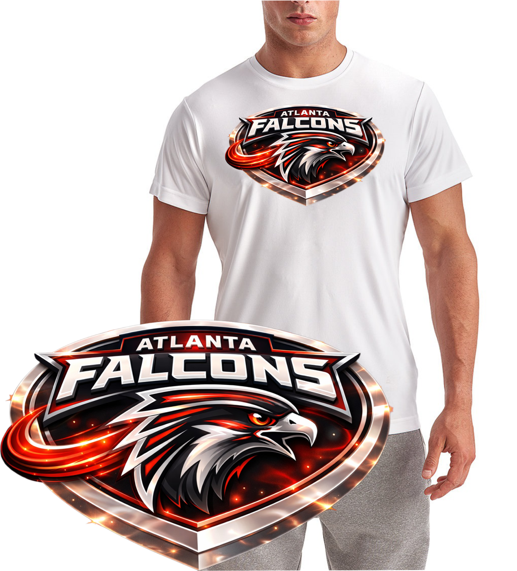 Atlanta Falcons Football Shield Design Short Sleeve T-Shirt