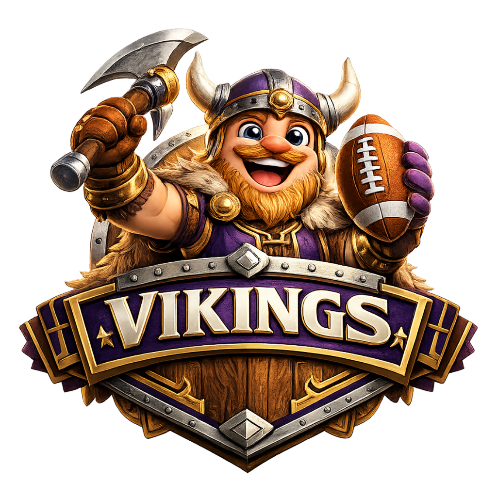 Viking Football Cartoon Short Sleeve T-Shirt