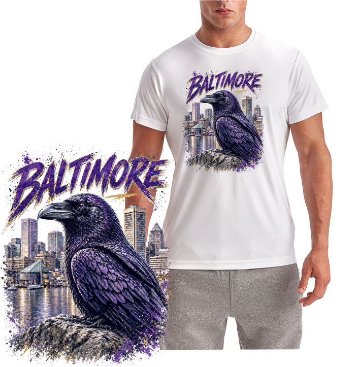 Downtown Baltimore Raven Football Short Sleeve T-Shirt