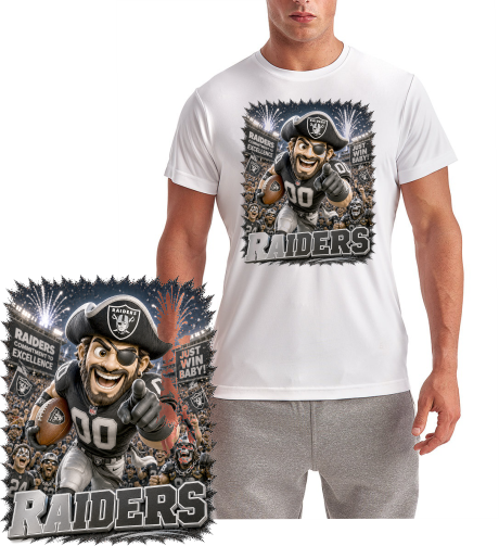 Raider In The Stadium Football Mascot Short Sleeve T-Shirt