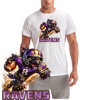 Rushing Raven Baltimore Football Short Sleeve T-Shirt