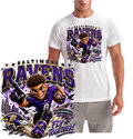 Raven Football Cartoon Short Sleeve T-Shirt