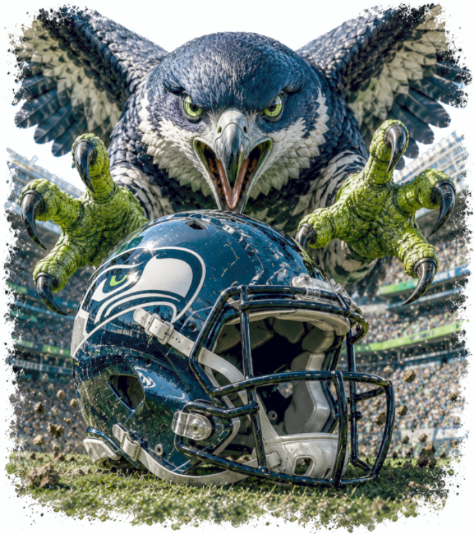 Seattle Seahawks Football Helmet Short Sleeve T-Shirt