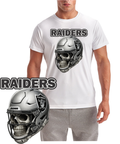 Los Vegas Raider Football Skull In Helmet Short Sleeve T-Shirt