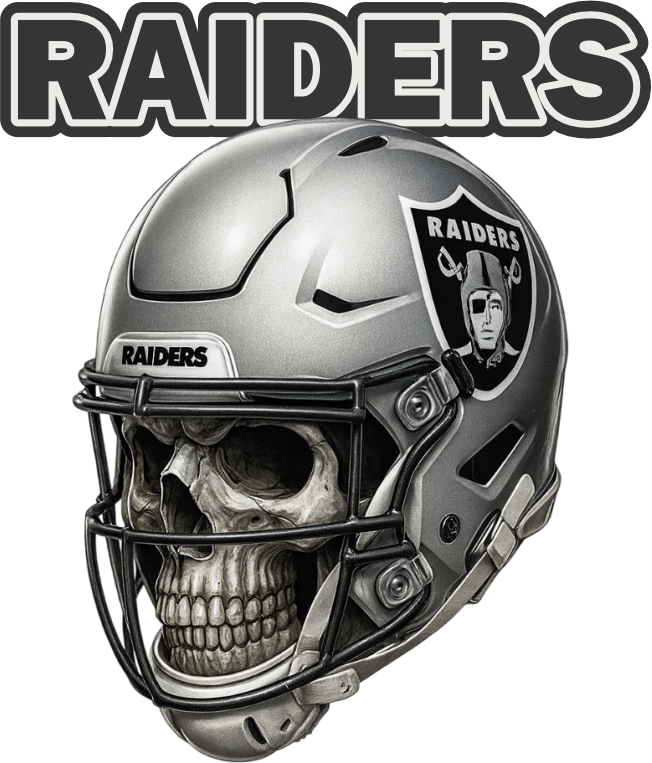 Los Vegas Raider Football Skull In Helmet Short Sleeve T-Shirt