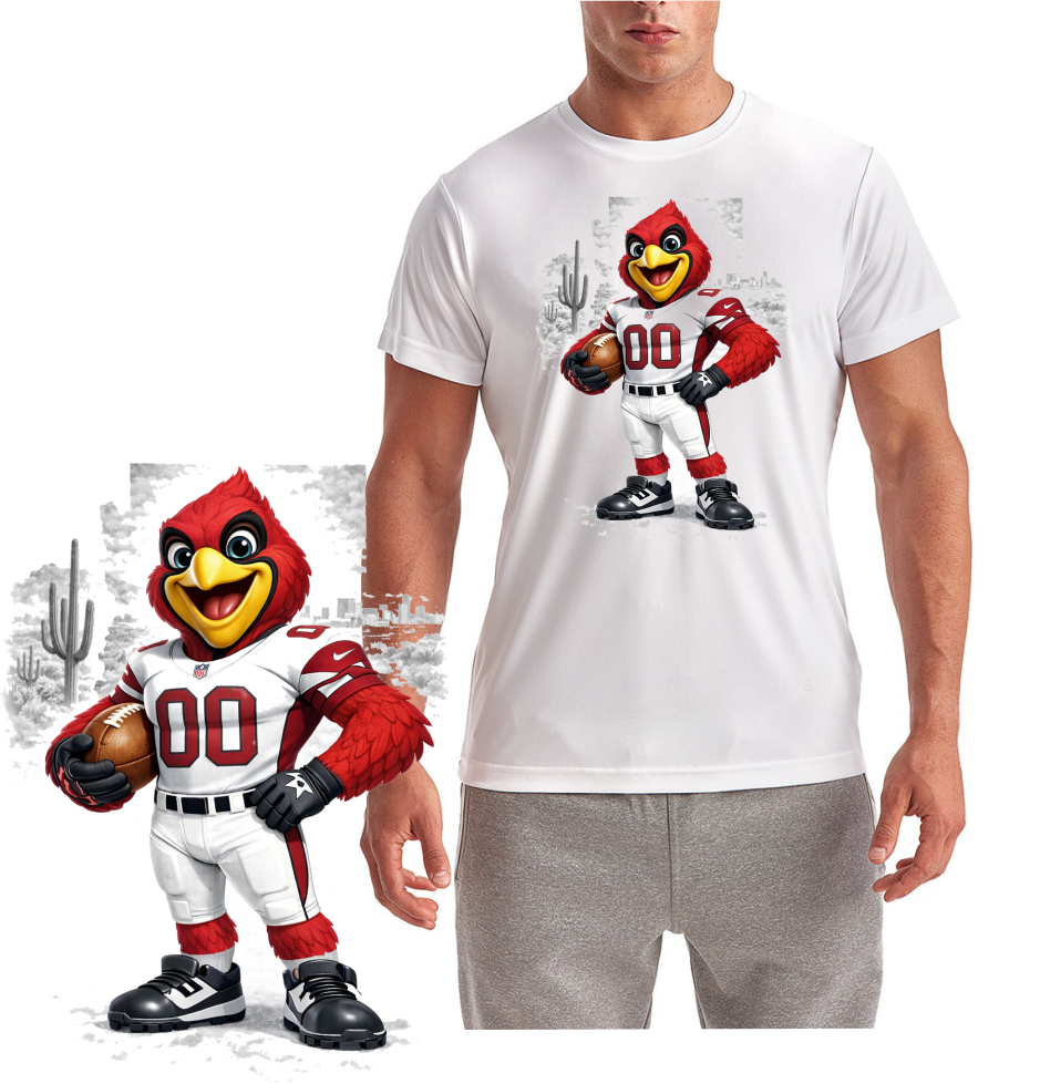 Cardinal B&W Background Short Sleeve Tee