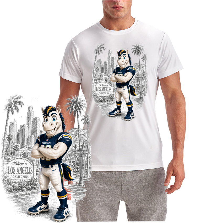 Los Angeles Black & White Downtown Short Sleeve T-Shirt