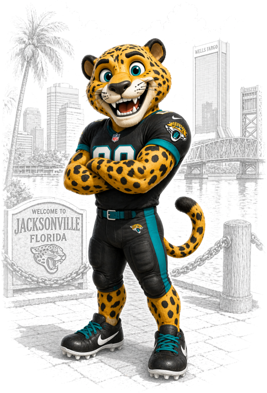 Jaguar In Town Jacksonville Short Sleeve T-Shirt