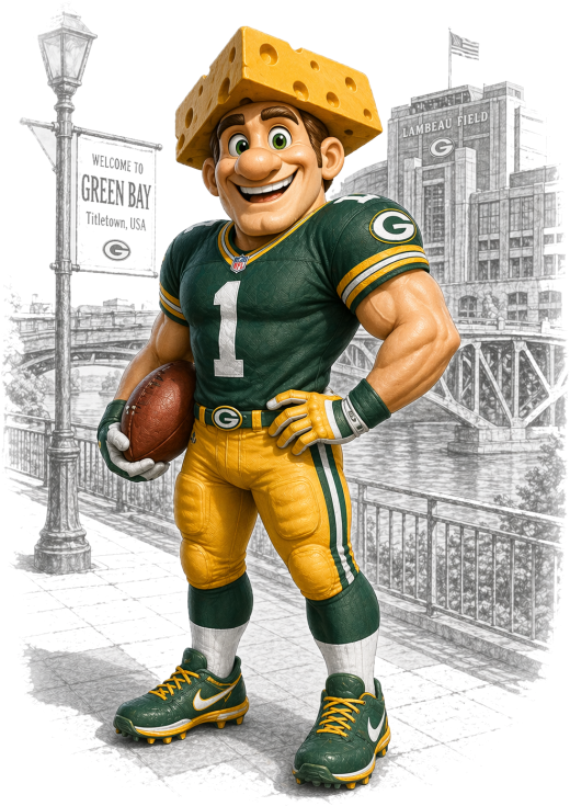 Number One Cheese Head Green Bay Packers Short Sleeve T-Shirt
